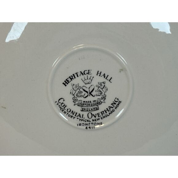Heritage Hall Colonial Overhang Ironstone Plates Set of 4 Brown Transferware - Picture 9 of 9
